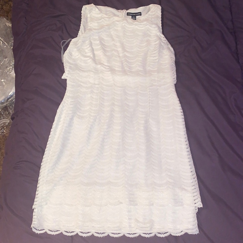 AMERICAN LIVING WHITE LACE FORMAL DRESS